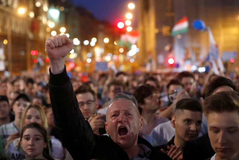 Protest na Węgrzech/REUTERS/Bernadett Szabo /Agencja FORUM