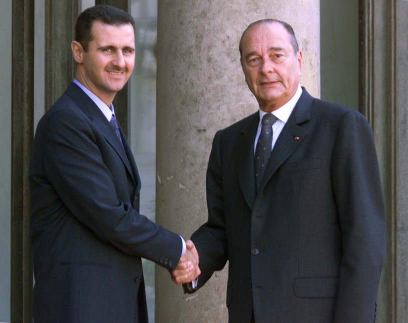 Baszar el-Asad, Jacques Chirac/JACK GUEZ /AFP